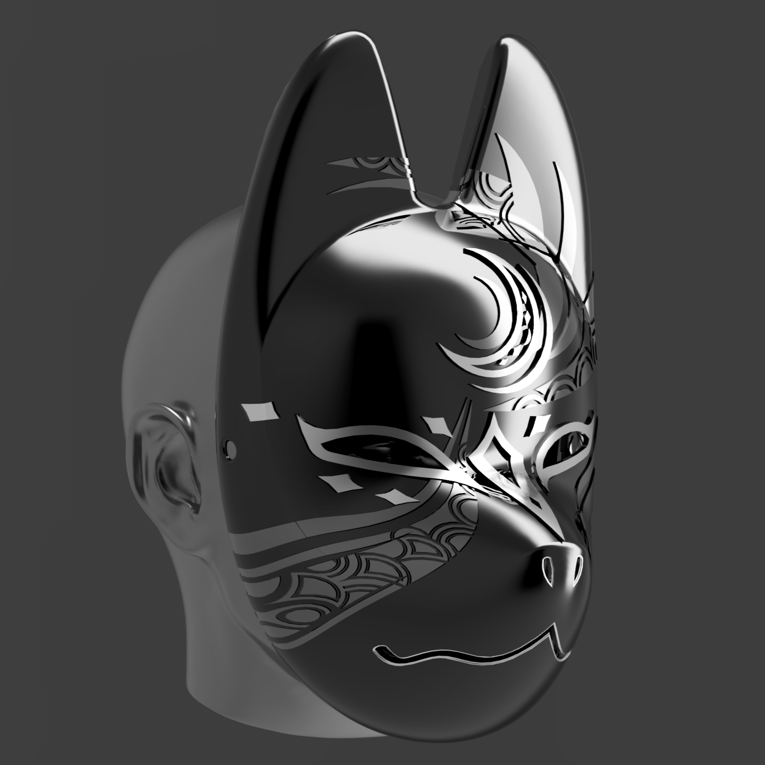 Kitsune Mask (STL File)